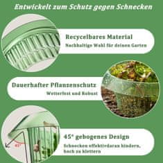 Nikcorp Ogrlice protiv puževa, set 12 komada, Ø 24 cm, prozirna zaštita za biljke i povrće, PET plastika otporna na vremenske uvjete