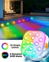 Nikcorp LED rasvjeta za bazen, 2 komada, podvodna RGB svjetla IP68, daljinski upravljač, punjiva baterija 2000 mAh, rad do 10 h