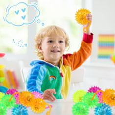 Nikcorp Antistres loptice Ježići sa svjetlom i zvukom, set 18 komada, mekana guma s LED osvjetljenjem i vezicom za prst, promjer 5,5 cm