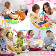 Nikcorp Antistres loptice Ježići sa svjetlom i zvukom, set 18 komada, mekana guma s LED osvjetljenjem i vezicom za prst, promjer 5,5 cm