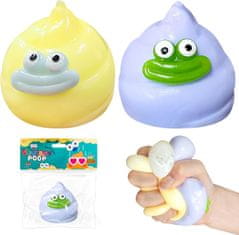 Nikcorp Antistresna loptica Squishy Poo Monster, set od 2 komada, ljubičasto-žuta senzorna igračka za djecu i odrasle, TPR materijal