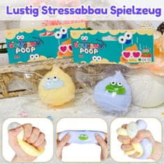 Nikcorp Antistresna loptica Squishy Poo Monster, set od 2 komada, ljubičasto-žuta senzorna igračka za djecu i odrasle, TPR materijal
