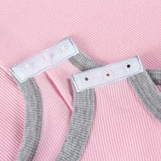 Nikcorp Ženski bodi dugih rukava s V-izrezom, rebrasti rastezljivi materijal, elegantan uski kroj, ružičasto-siva boja, veličina M