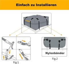 Nikcorp Krovna torba sklopiva 425 l, mekana krovna kutija, vodootporna, dimenzije 95x95x46 cm, za osobne automobile i SUV vozila, crna