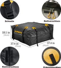 Nikcorp Krovna torba sklopiva 425 l, mekana krovna kutija, vodootporna, dimenzije 95x95x46 cm, za osobne automobile i SUV vozila, crna