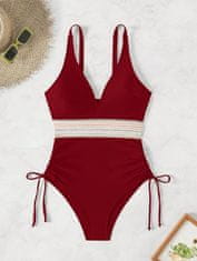 Nikcorp Jednodijelni kupaći kostim za mršavljenje s visokim strukom, push-up grudnjak, podesive naramenice, V-izrez, crno-bijeli, M