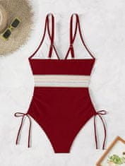 Nikcorp Jednodijelni kupaći kostim za mršavljenje s visokim strukom, push-up grudnjak, podesive naramenice, V-izrez, crno-bijeli, M