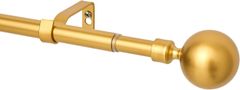 Nikcorp Karniša za zavjese zlatna podesiva od 76 do 132 cm metalna šipka s dekorativnom kuglom promjera 19 mm uključuje nosače