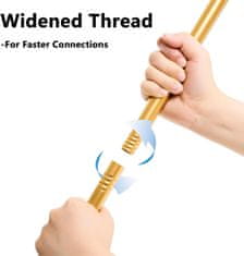 Nikcorp Karniša jednostruka podesiva rastezljiva 76-200 cm, metalna dekorativna šipka za zavjese, promjer 19/16 mm, zlatna boja