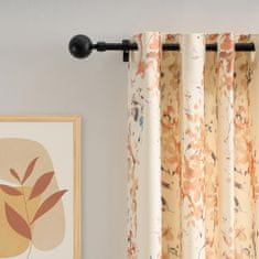 Nikcorp Karniša za zavjese crna podesiva, 76-200 cm, metalna karniša s dekorativnom kuglom, promjer 19 mm, set s nosačima i priborom