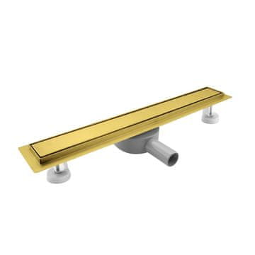 Nikcorp Tuš kanalica linearna 110 cm, nehrđajući čelik, zlatna, okretni sifon 360°, niski profil, mogućnost ugradnje pločice 2u1