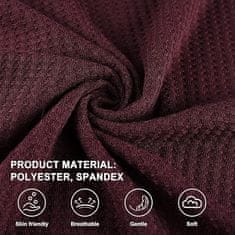 Nikcorp Ženska bluza dugih rukava s čipkom, pleteni puf rukavi, okrugli izrez, vafl tekstura, bordo boja, opušteni kroj, veličina L