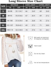 Nikcorp Ženska bluza dugih rukava s čipkom, puf rukavi, waffle pletivo, elegantan labav kroj, okrugli izrez, bijela boja, veličina L