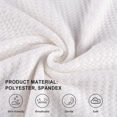 Nikcorp Ženska bluza dugih rukava s čipkom, puf rukavi, waffle pletivo, elegantan labav kroj, okrugli izrez, bijela boja, veličina L