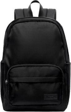 Nikcorp Školski ruksak 18 L, crni, pretinac za laptop do 33 cm, sportski gradski ruksak s više pretinaca i skrivenim zatvaračem