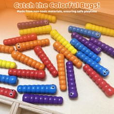 Nikcorp Drvena igra razvrstavanja kukaca edukativni set od 25 elemenata, Montessori igračka za učenje boja i razvoj motorike, 2+ god.