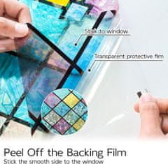 Nikcorp Dugina folija za prozore s 3D efektom, samoljepljiva statička folija za privatnost i UV zaštitu, PVC materijal, 50x300 cm