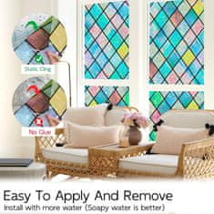 Nikcorp Dugina folija za prozore s 3D efektom, samoljepljiva statička folija za privatnost i UV zaštitu, PVC materijal, 50x300 cm