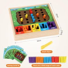 Nikcorp Drvena igra razvrstavanja kukaca edukativni set od 25 elemenata, Montessori igračka za učenje boja i razvoj motorike, 2+ god.