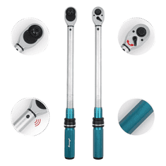 Nikcorp Moment ključ 1/2" 40-220 Nm, čelični profesionalni alat za zatezanje vijaka s preciznom skalom i klik mehanizmom, 49 cm