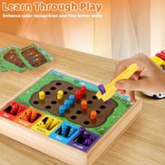 Nikcorp Drvena igra razvrstavanja kukaca edukativni set od 25 elemenata, Montessori igračka za učenje boja i razvoj motorike, 2+ god.