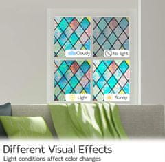 Nikcorp Dugina folija za prozore s 3D efektom, samoljepljiva statička folija za privatnost i UV zaštitu, PVC materijal, 50x300 cm