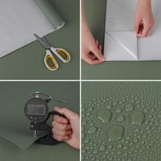 Nikcorp Samoljepljiva folija za namještaj zelena mat PVC tapeta, vodootporna dekorativna folija za ormare i zidove, 60x300 cm