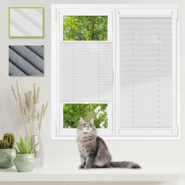 Nikcorp Plisirana roleta bez bušenja Klemmfix bijela, plisa za prozor 60x130 cm, neinvazivna montaža, visokokvalitetni poliester