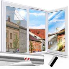 Nikcorp Zrcalna folija za prozore, UV zaštita i toplinska izolacija, efekt jednosmjernog zrcala, bez ljepila, 50x200 cm, PET materijal