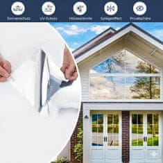 Nikcorp Zrcalna folija za prozore, UV zaštita i toplinska izolacija, efekt jednosmjernog zrcala, bez ljepila, 50x200 cm, PET materijal