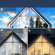 Nikcorp Zrcalna folija za prozore, UV zaštita i toplinska izolacija, efekt jednosmjernog zrcala, bez ljepila, 50x200 cm, PET materijal