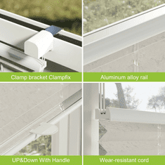 Nikcorp Plisirana roleta bez bušenja Klemmfix bijela, plisa za prozor 60x130 cm, neinvazivna montaža, visokokvalitetni poliester
