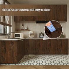 Nikcorp Samoljepljiva folija za namještaj, zidove i radne ploče 40x300 cm, tamno drvo, vodootporna PVC dekorativna folija za obnavljanje