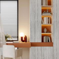 Nikcorp Samoljepljiva folija za namještaj, zidove i radne ploče, uzorak sivo drvo, tekstura godova, PVC, 44x300 cm, debljina 0,24 mm