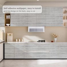 Nikcorp Samoljepljiva folija za namještaj, zidove i radne ploče, uzorak sivo drvo, tekstura godova, PVC, 44x300 cm, debljina 0,24 mm