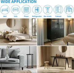 Nikcorp Podlošci za namještaj okrugli protuklizni, zaštita za podove i ublažavanje vibracija, 76 mm, 12 komada, crna boja