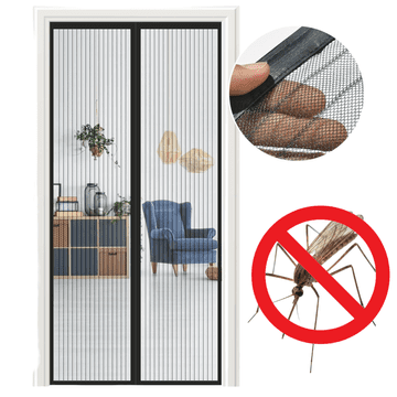Nikcorp Magnetna mreža za balkonska vrata 95x215 cm, zaštita od insekata i komaraca, sustav samozatvaranja s magnetima, crna