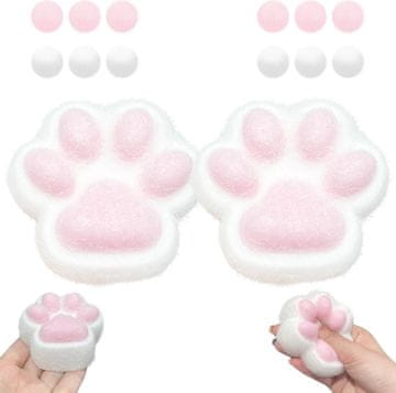 Nikcorp Antistresne igračke Squishy mačje šape, set 2 komada, mekane senzorne igračke za opuštanje i dekompresiju, Taba Squishy od PVC-a