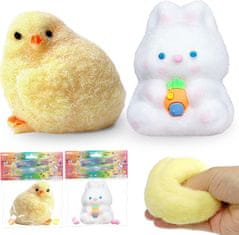 Nikcorp Antistres igračke Gniotki Squishy za stiskanje, set 2 komada (Pile i Zec), mekani TPR materijal za dekompresiju i fokus deteta