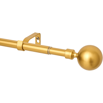 Nikcorp Karniša jednostruka podesiva rastezljiva 76-200 cm, metalna dekorativna šipka za zavjese, promjer 19/16 mm, zlatna boja