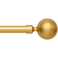 Nikcorp Karniša jednostruka podesiva rastezljiva 76-200 cm, metalna dekorativna šipka za zavjese, promjer 19/16 mm, zlatna boja