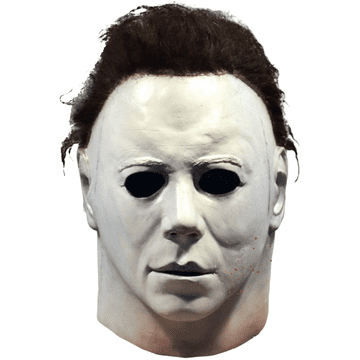Nikcorp Maska Michael Myers Halloween, realistična lateks krabulja preko cijele glave s kosom za maskenbal i horor zabave, univerzalna veličina