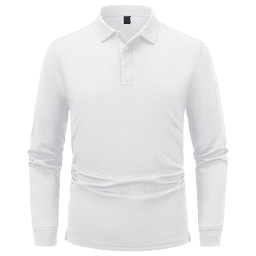 Nikcorp Muška polo majica dugih rukava, taktička sportska košulja za golf, prozračna i brzosušeća tkanina, bijela, veličina 3XL