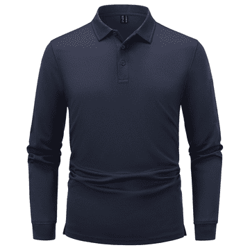 Nikcorp Muška polo majica dugih rukava, taktička, sportska, brzosušeća, UV zaštita, džep za olovku, tamnoplava, veličina L