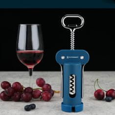 Nikcorp Krilni vadičep za vino 3u1, višenamjenski otvarač za boce s rezačem folije i samocentrirajućim vijkom, legura cinka