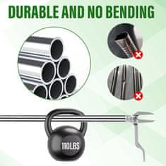 Nikcorp Uređaj za vađenje korova, čelična plijevilica s pedalom i tri zupca, ergonomska duga drška 116 cm, za čupanje s korijenom