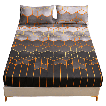 Nikcorp Plahta s gumicom od mikrofibre, 90 x 200 cm, smeđa s geometrijskim uzorkom, pogodna za madrace visine do 30 cm, mekana