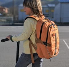 Nikcorp Dječji sportski ruksak BONN s mrežom za loptu i kacigu, pretinac za laptop 15.6, USB port, Oxford tkanina, 20L, narančasti