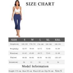 Nikcorp Ženske 3/4 tajice za jogu i vježbanje, visoki struk, s džepovima, prozračna tkanina, tamnoplave, veličina S