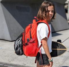 Nikcorp Dječji sportski ruksak BONN s mrežom za loptu i kacigu, pretinac za laptop 15.6", USB priključak, 20L, crveni
